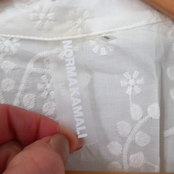 NEW NORMA KAMALI Women's Large Super Oversized Shirt Babydoll Mini Dress White - Picture 11 of 14